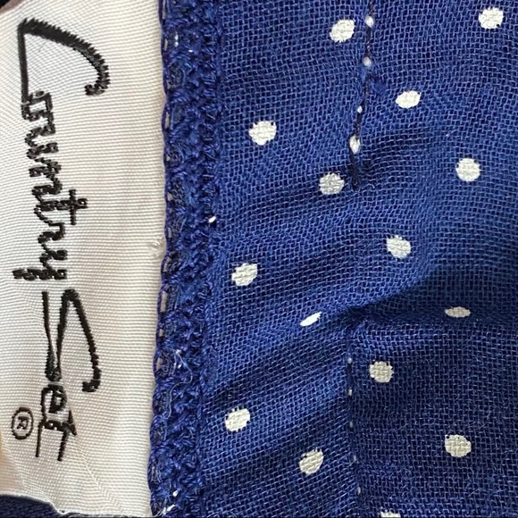 VTG 70s Country Set Polka Dotted Floral Maxi Skirt - Picture 14 of 16